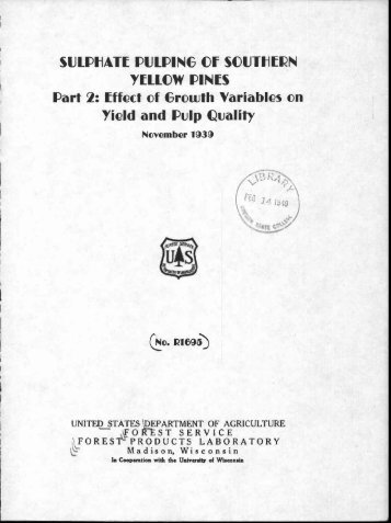 SULPHATE PULPING Of SOUTHERN YELLOW PINES Part 2: Effect ...