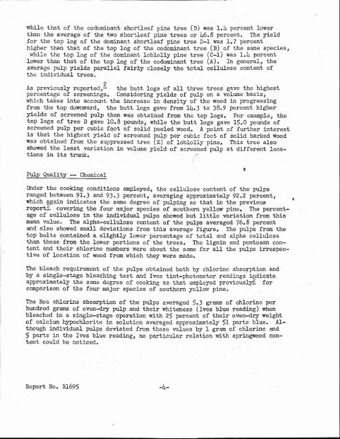 SULPHATE PULPING Of SOUTHERN YELLOW PINES Part 2: Effect ...