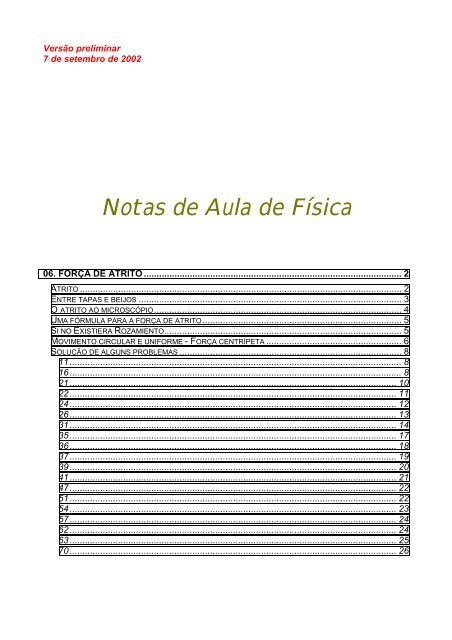 06. Força de atrito - Departamento de Física - UFPB