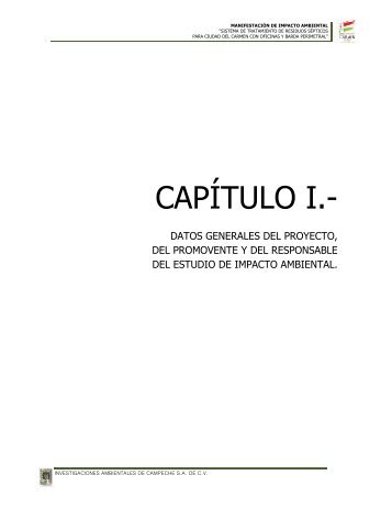 CAPÍTULO I.- - sinat - Semarnat