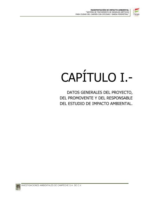 CAPÍTULO I.- - sinat - Semarnat
