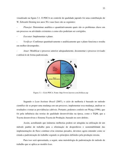 Aplicação da padronização do método de trabalho segundo uma ...