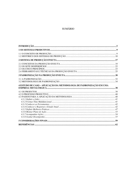 Aplicação da padronização do método de trabalho segundo uma ...