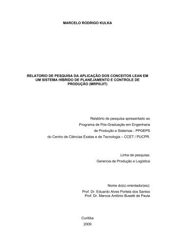 Aplicação dos conceitos Lean em um sistema híbrido de ... - PUCPR