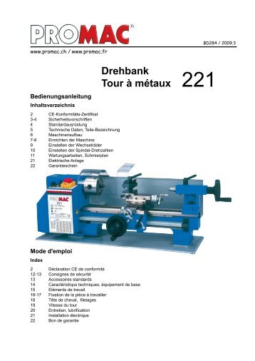 Drehbank Tour à métaux 221 - AAABSOLUT