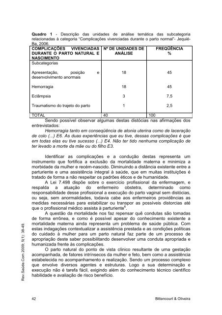 Complicações do parto natural: Assistência de enfermeiros ... - Uesb