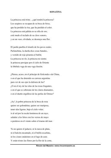 SONATINA La princesa está triste... ¿qué tendrá la princesa? Los ...