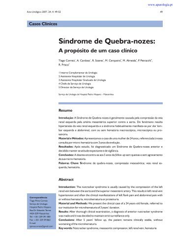Síndrome de Quebra-nozes: - Associação Portuguesa de Urologia