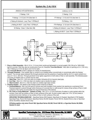 C-AJ-1614 - STI - Specified Technologies Inc