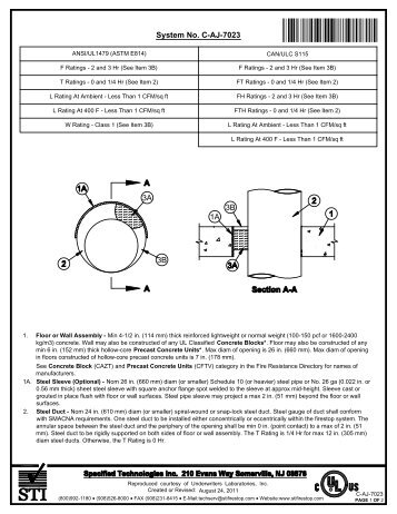 C-AJ-7023 - STI - Specified Technologies Inc