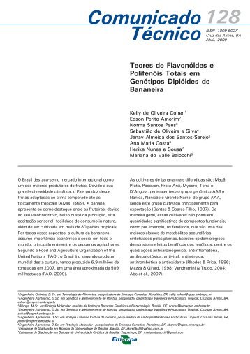 Teores de Flavonóides e Polifenóis Totais em Genótipos Diplóides ...