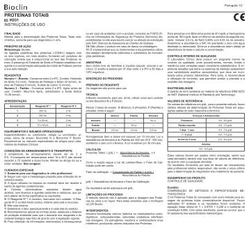 Proteínas Totais – K031 (613 kB) - Bioclin