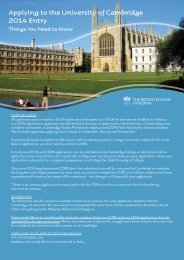 Applying to the University of Cambridge 2014 Entry - Nord Anglia ...