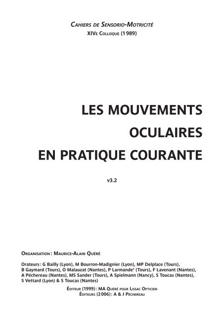 les mouvements oculaires en pratique courante - Strabisme