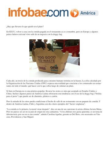 ¿Hay que llevarse lo que quedó en el plato? En ... - Wine Doggy Bags