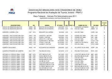 ASSOCIAÇÃO BRASILEIRA DOS CRIADORES DE ZEBU ... - PMGZ