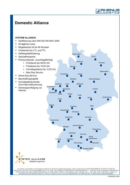 Domestic Alliance / Empfangspartner - Rhenus Logistics