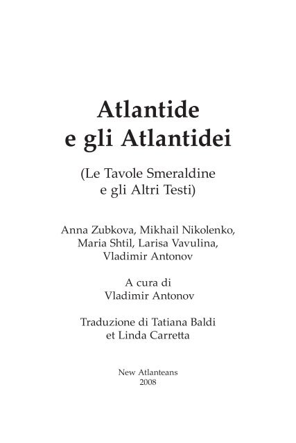 Atlantide e gli Atlantidei