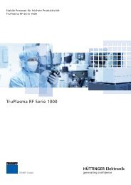 TruPlasma RF Serie 1000 - HÜTTINGER Elektronik