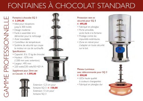 Téléchargez le pdf - Fontaines à chocolat