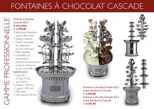 Téléchargez le pdf - Fontaines à chocolat