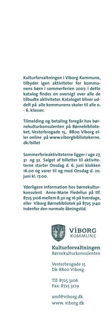 SOMMERFERIE AKTIVITETER - Viborg Kommune