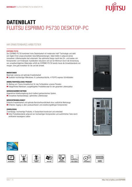 Datenblatt Fujitsu EsPRiMO P5730 DEsktOP-PC - Deal Club