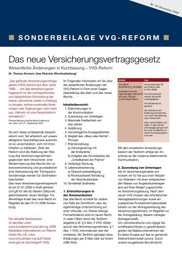 Das neue Versicherungsvertragsgesetz - Deas.de