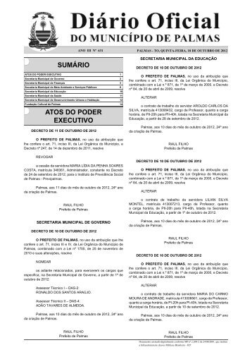 Diario_Municipio_N_631_18_10 -.indd - Diário Oficial de Palmas