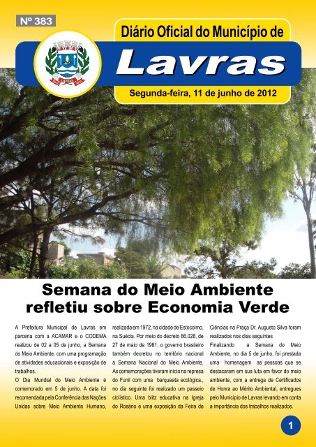 Edição nº 383_11-06-2012 - Prefeitura Municipal de Lavras