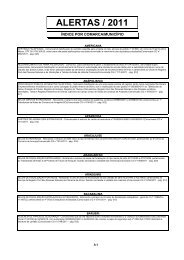 Alertas 2011 - Índice por comarca / município - Grupo Serac