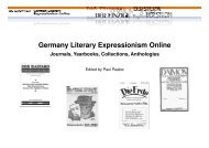 German Literary Expressionism Online - Walter de Gruyter