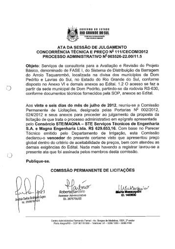 ata de julgamento de propostas