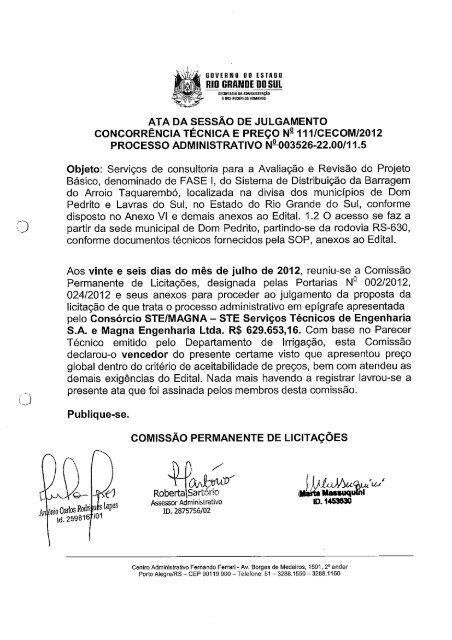 ata de julgamento de propostas