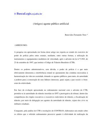 (Artigos) agente público artificial - BuscaLegis - UFSC