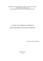 A Clínica da Urgência Subjetiva - PUC Minas