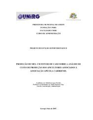 produção de mel: um estudo de caso sobre a análise ... - Unirg.edu.br