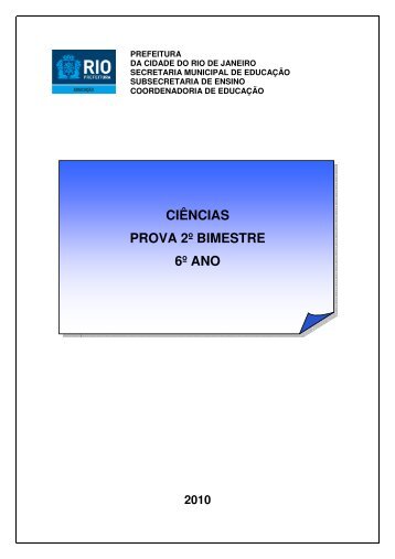 ciências prova 2º bimestre 6º ano 2010