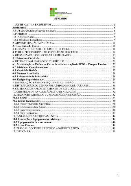 Plano de Curso - IFTO