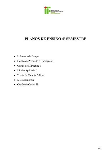 Plano de Curso - IFTO