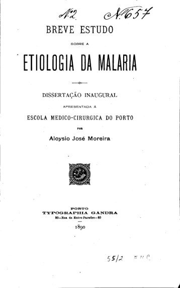 ETIOLOGIA DA MALARIA