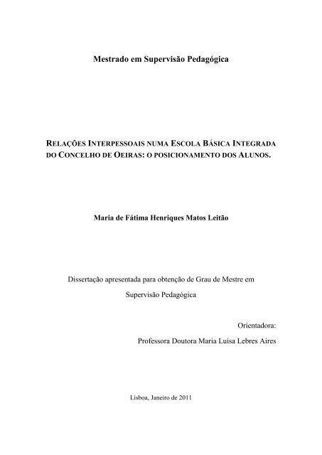 Dissertação M. Fátima Leitão.pdf - Universidade Aberta