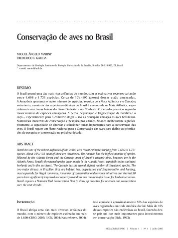 Conservação de aves no Brasil - Conservação Internacional