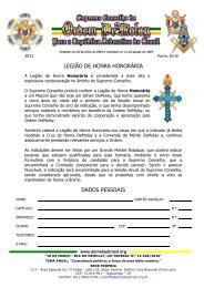 Legião de Honra Honorária - Grande Conselho da Ordem DeMolay ...