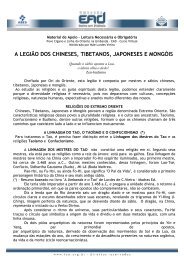 a legião dos chineses, tibetanos, japoneses e ... - Umbanda EAD