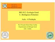 BIG 012 -Ecologia Geral C. Biológicas (Noturno) - Ecologia e ...