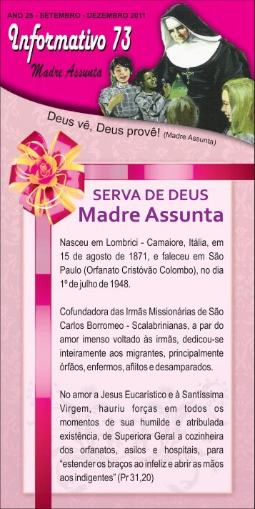 SERVA DE DEUS Madre Assunta - Scalabriniane