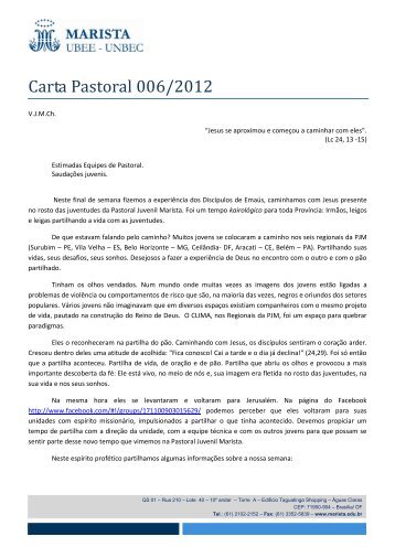 Carta Pastoral 006/2012