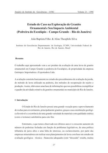 Estudo de Caso na Exploração de Granito Ornamental e Seu ...