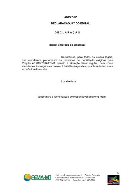 pregão eletronico 15-2004 - vigilância - Governo do Estado de Mato ...